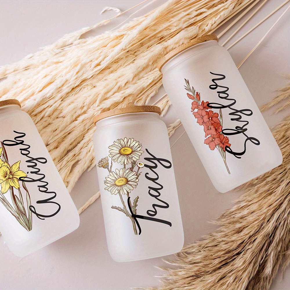 Custom Birth Flower Name Glass - Coffee Equipment Usa 评论和价格